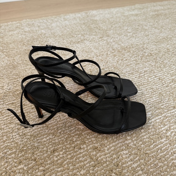 Schutz Black Straps Heels Size 5 - Picture 1 of 5